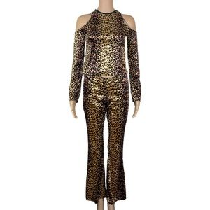 vintage 90s Leopard Two Piece Small Halloween